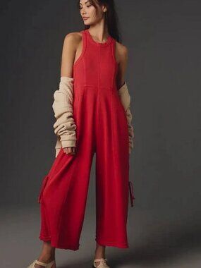 Daily Practice by Anthropologie Horizon Wide-Leg Jumpsuit Zip S